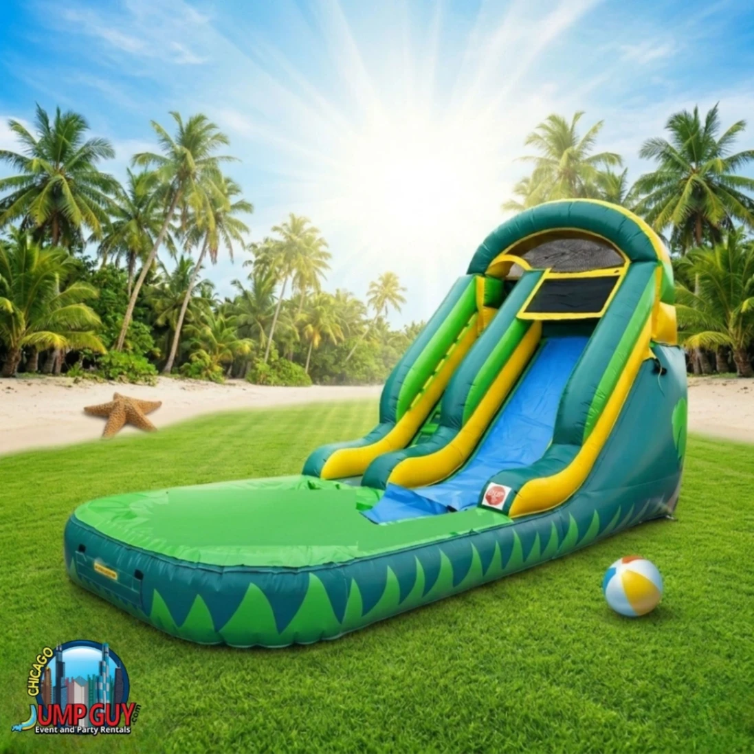 13Ft Palm Tree Water Slide rental for Deerfield IL events in ZIP code 60015