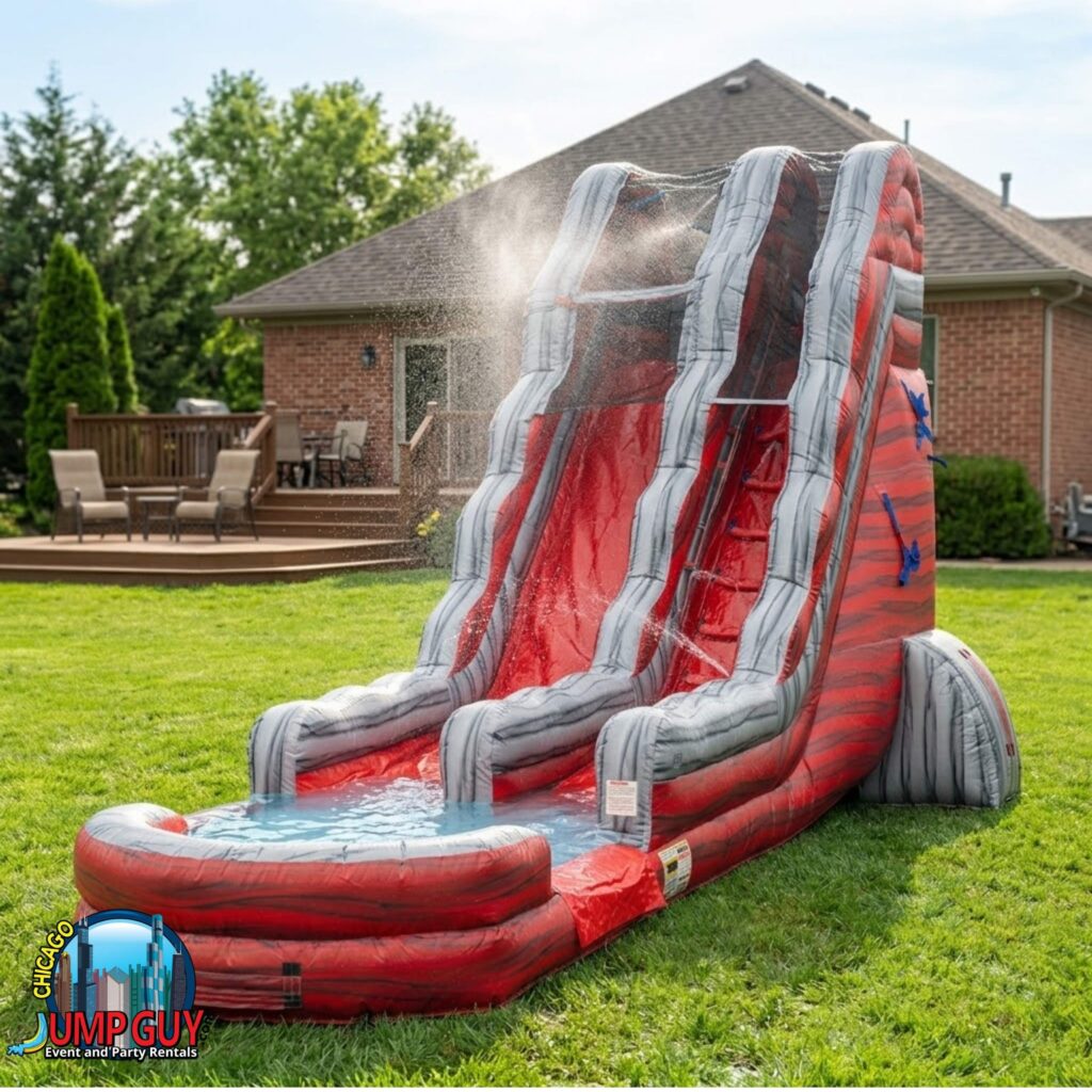 22Ft Red Rock Falls Dual Lane Water Slide Product rental for Deerfield IL events in ZIP code 60015