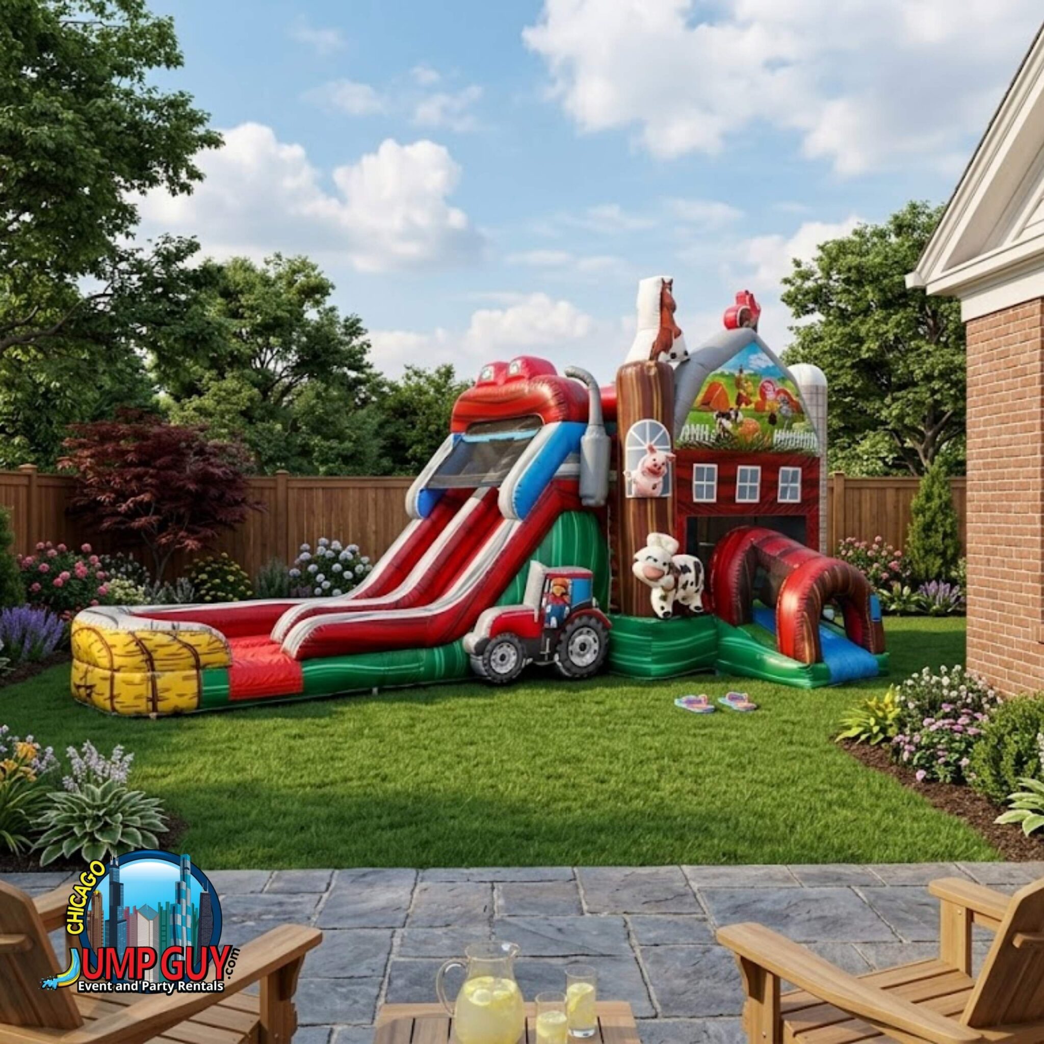 Barnyard Farm Bounce Slide Wet rental for Deerfield IL events in ZIP code 60015