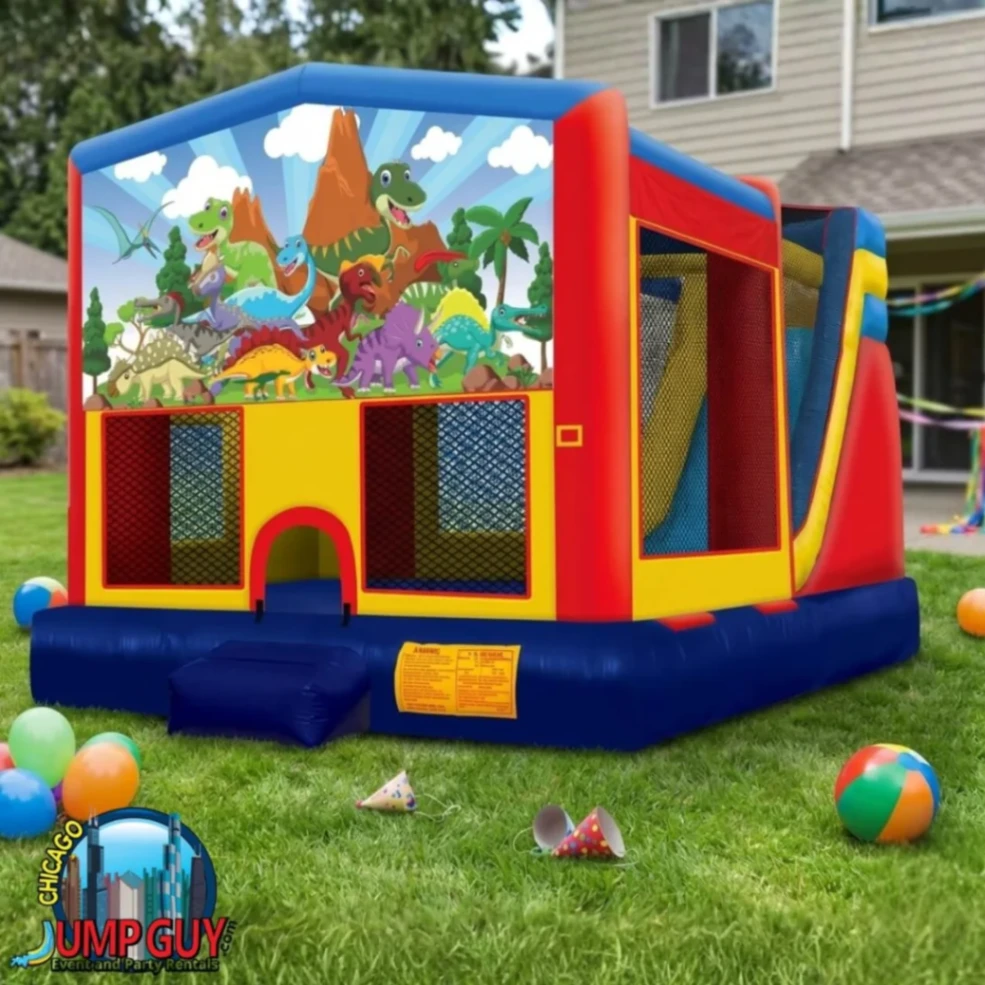 Dinosaur Bounce House rental for Deerfield IL events in ZIP code 60015