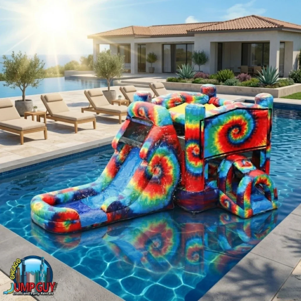 Tie Dye Bounce Slide Wet rental for Deerfield IL events in ZIP code 60015