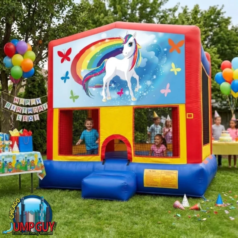 Unicorn Bounce House rental for Deerfield IL events in ZIP code 60015